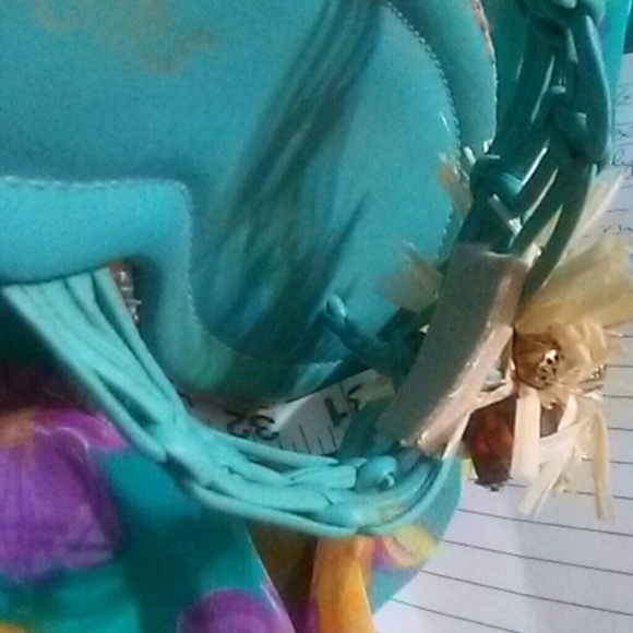 BCBGirls Turquoise Wedge Thongs - Picture 8 of 8